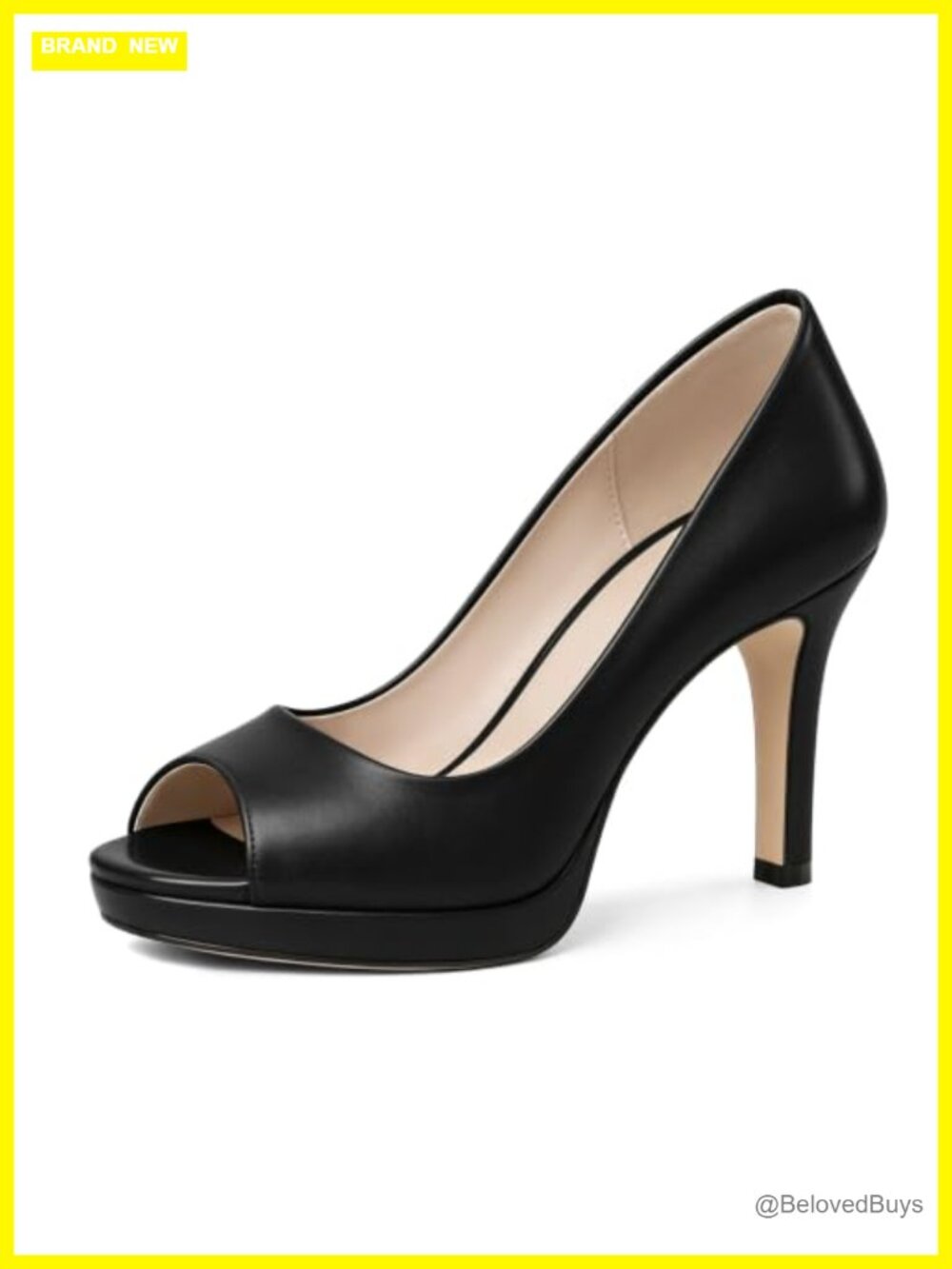 Women's Platform Stiletto Peep Toe High Heel Dress Pumps 3.5 Inch